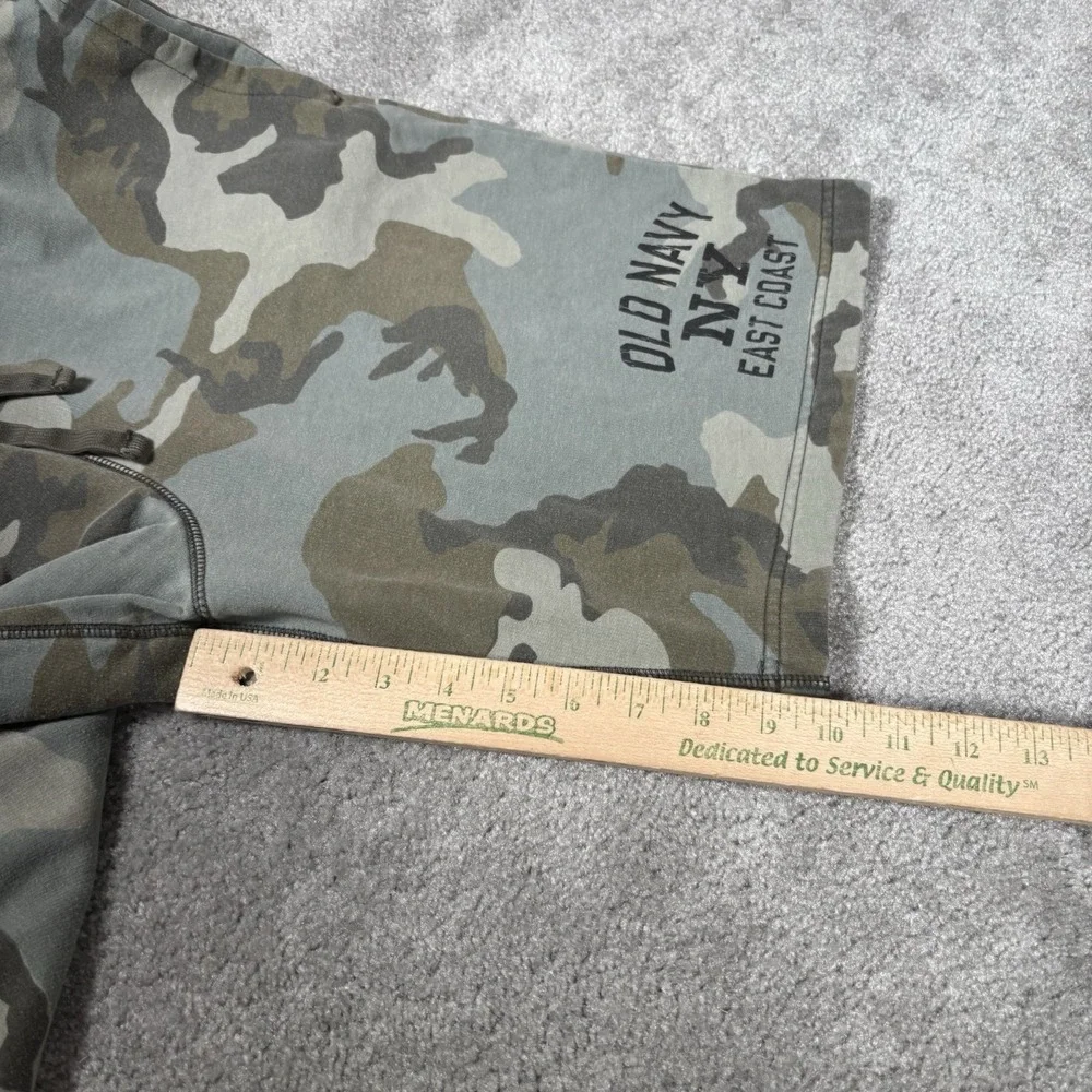 Old Navy Sweat Shorts Mens L Green Camo Fleece Drawstring Athletic Gym Y2K